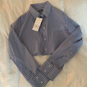 Zara Pinstripe Crop Too